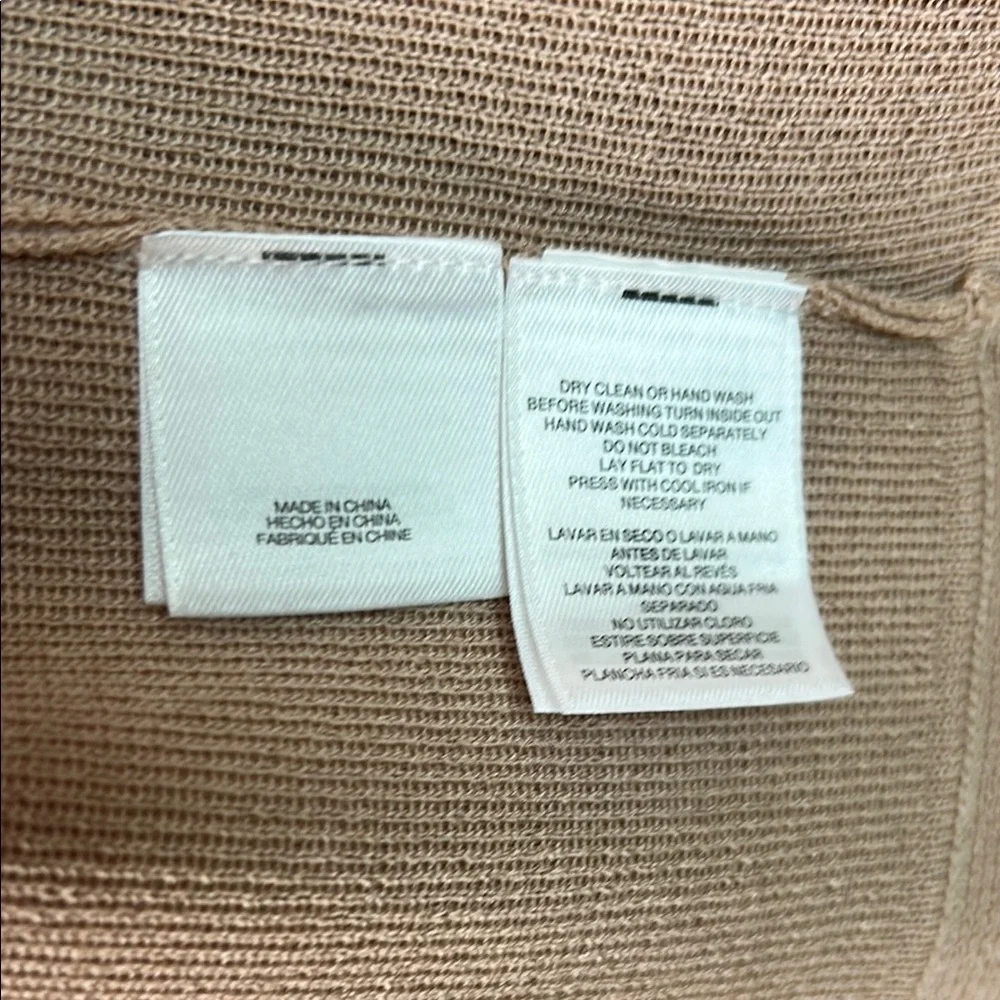 Soft Cozy Winter Academic Tan Cardigan Sweater Open Front - Picture 6 of 6